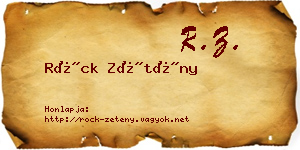 Röck Zétény névjegykártya